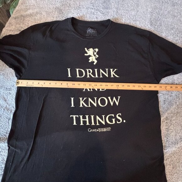 Game of Thrones Men Shirt 2XL I Drink and I Know Things Black Short Sleeve 18731 - Picture 3 of 7